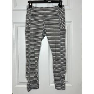 Lululemon Gray Stripe Crop Leggings with Mesh Back Size 4